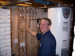 Joe installation of boiler and MEGAFLO
