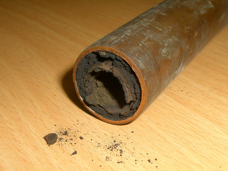 Blocked up central heating pipes