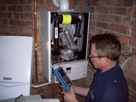 Joe servicing a vaillant boiler