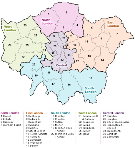 Vaillant service london map coverage